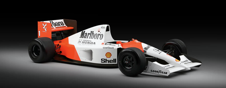 セナの1991年マクラーレンMP4/6がサザビーズでオークションに出品